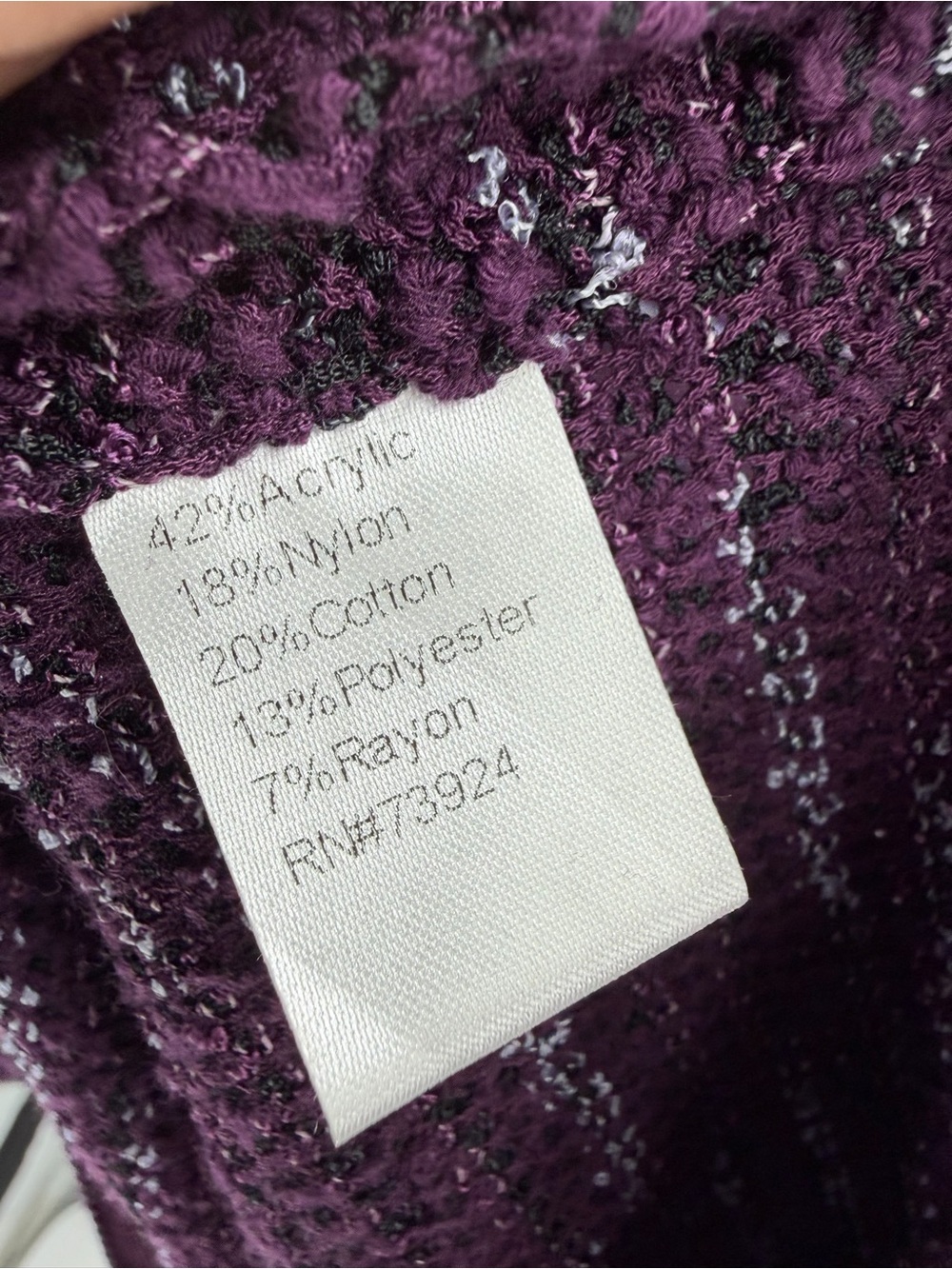Misook Tweed Shift Dress Purple Black White Formal Casual Size Medium - Picture 6 of 6